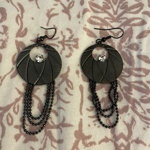 Fashion dark silver women’s earrings